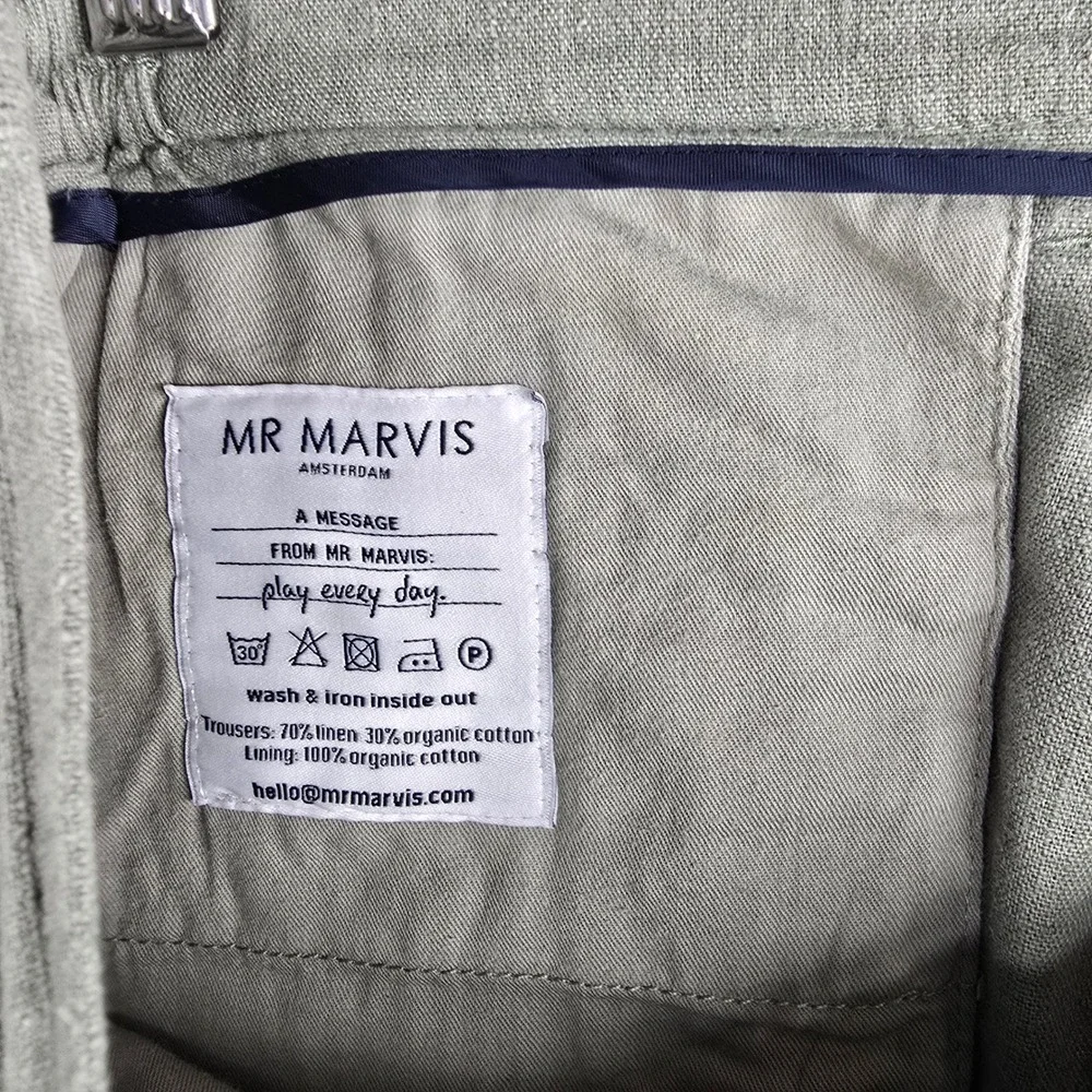 MR MARVIS The Linens Mens Green Drawstring Casual‎ Pants 36x24